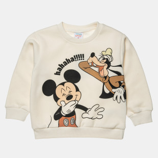 Long sleeve top cotton fleece blend Disney Mickey & Goofy (12 months-4 years)