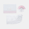 3-pack pink stars bedding set (pillowcase, sheet, fitted sheet 100x160)