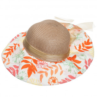 Straw floral hat (6-10 years)