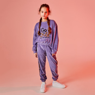   Tracksuit velour with sequins and embroidery (6-16 years)