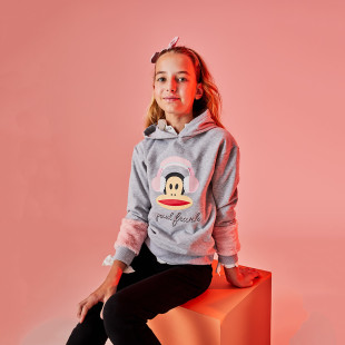 Tracksuit cotton fleece blend Paul Frank top with faux fur details (6-16 years)