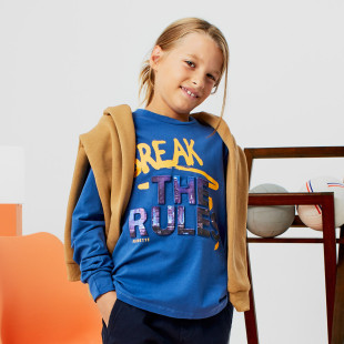 Long sleeve top with embossed letters (6-16 years)