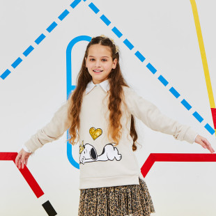 Μπλούζα φούτερ Snoopy με παγιέτες σε σχήμα καρδιάς (6-14 ετών)