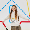 Long sleeve top cotton fleece blend with heart sequins (6-14 years)