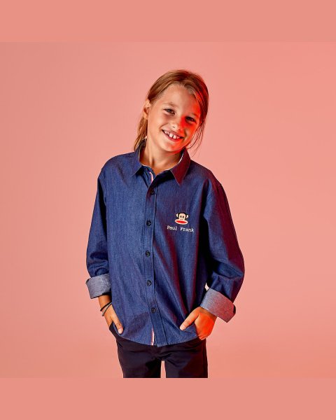 Shirt Paul Frank denim with embroidery (6-16 years)
