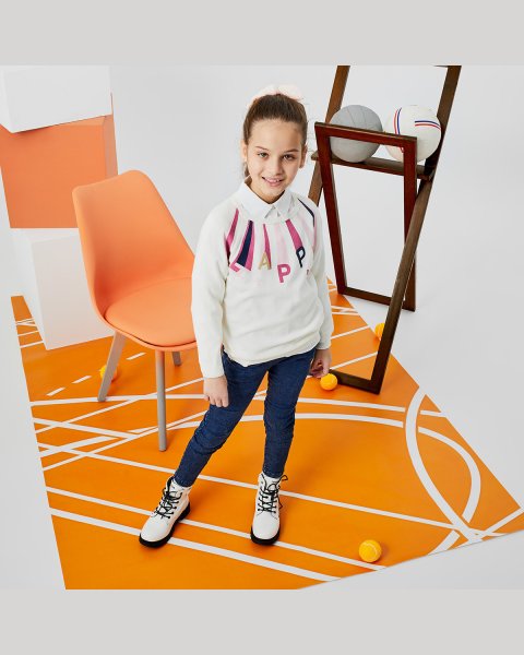 Sweater in a soft knit and print in front (6-16 years)