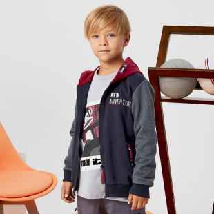 Zip hoodie Moovers with cotton fleece blend and embroidery (6-16 years)