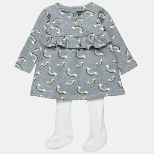 Dress cotton fleece blend with tights Tender Comforts (3-18 months)