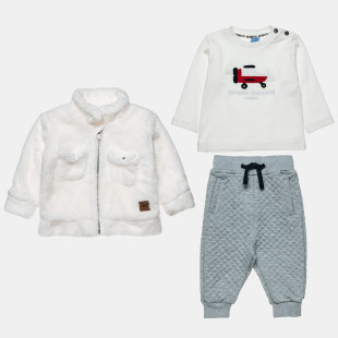 Set cardigan with top and pants (3-18 months)