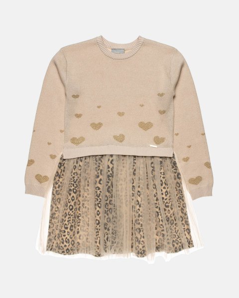 Dress knitted knitted with a combination of tulle (6-14 years)