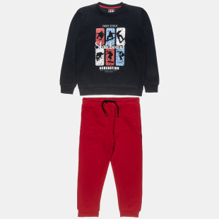 Tracksuit Five Star cotton fleece blend with embossed print (6-16 years)