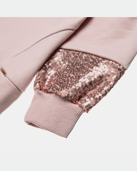 Long sleeve top cotton fleece blend with embroidery and sequins (6-16 years)