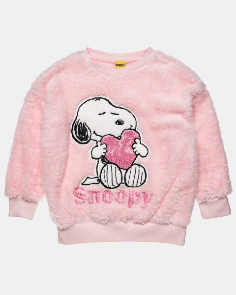 Long sleeve top Snoopy with eco fur and embroidery (18 months-8 years)