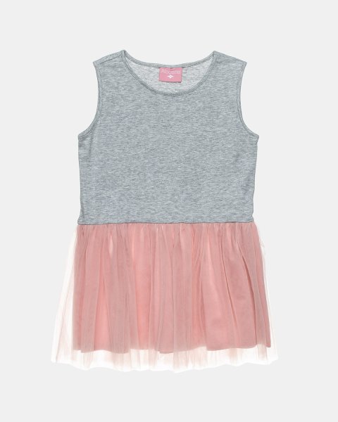 Dress knitted knitted with a combination of tulle (12 months-5 years)