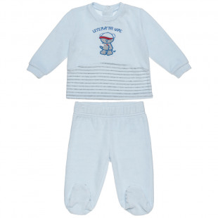 Σετ Tender Comforts με μπλούζα και παντελόνι από ύφασμα βελούρ (Αγόρι 3-12 μηνών)