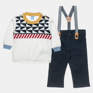 Set sweater with trousers with suspenders (3-18 months)