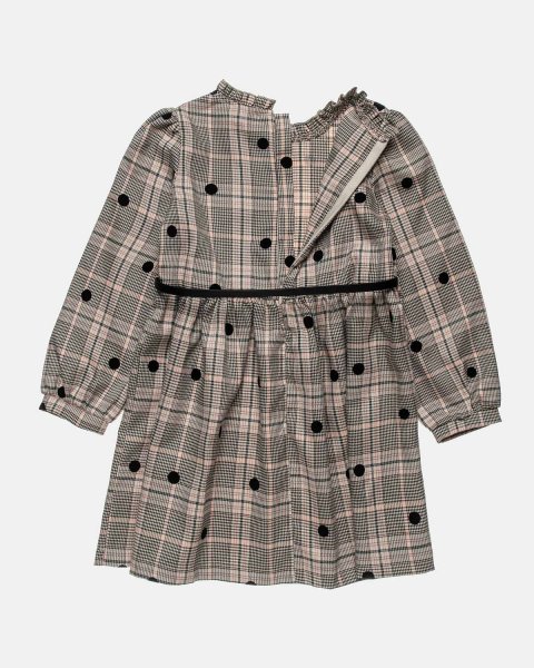 Dress checkered with dots and belt (6-14 years)