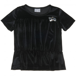 Short sleeved velvet top (6-14 years)