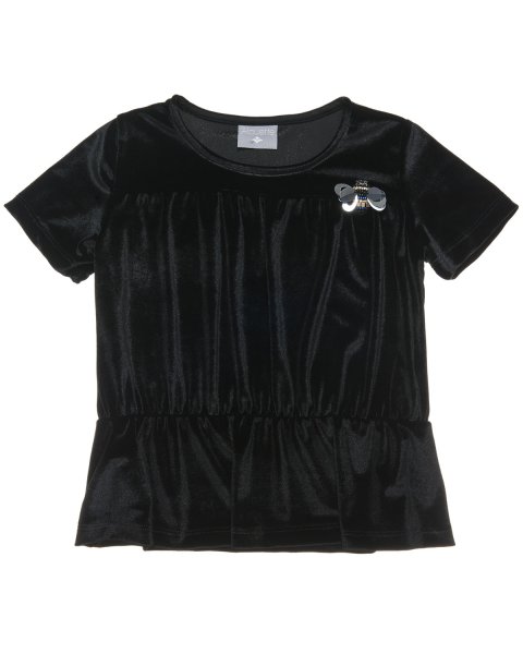 Short sleeved velvet top (6-14 years)