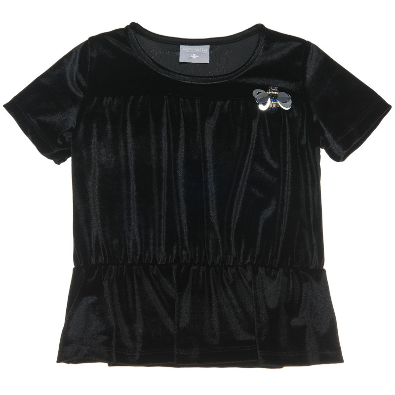 Short sleeved velvet top (6-14 years)