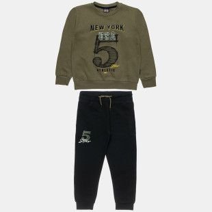 Tracksuit Five Star cotton fleece blend with embossed print (6-16 years)