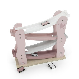 Toy label label from natural wood Car slider pink (18+ months)