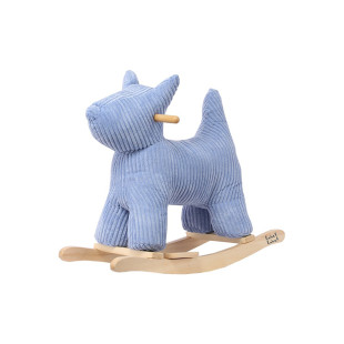 Toy label label from natural wood Rocking dog blue (18+ months)
