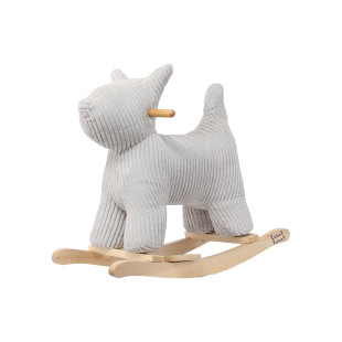 Toy label label from natural wood Rocking dog grey (18+ months)