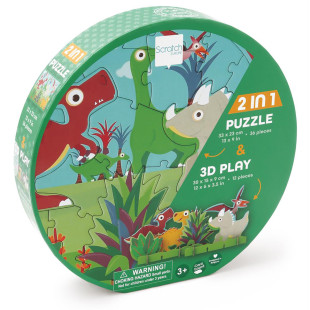 Toy Scratch Contour 3D puzzle 36pcs Dinosaurs (3+ years)