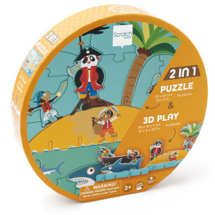 Toy Scratch Contour 3D puzzle 36pcs Pirates (3+ years)