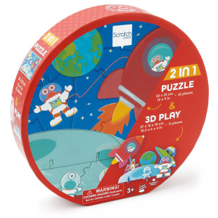 Toy Scratch Contour 3D puzzle 32pcs Space (3+ years)