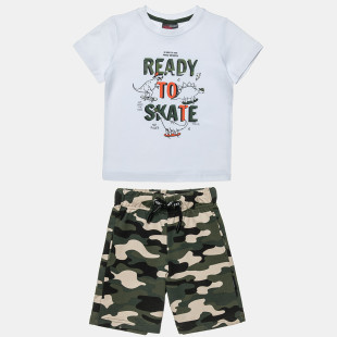 Set Moovers t-shirt and shorts with print (18 months-5 years)