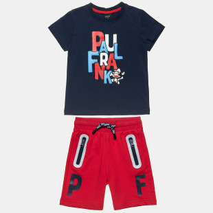 Set Paul Frank t-shirt with embossed letters and shorts (12 months-5 years)