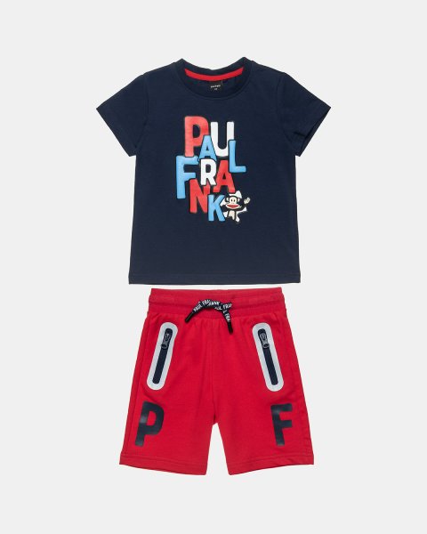 Set Paul Frank t-shirt with embossed letters and shorts (12 months-5 years)