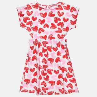 Φόρεμα με μοτίβο καρδιές και cut out στο πλάι (6-12 ετών)