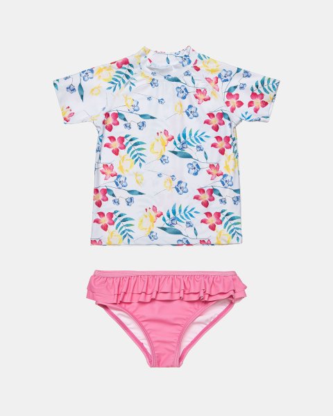 Swimwear True Blue with floral pattern (12 months-3 years)