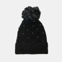 Beanie with thick knitting and pom pon one size (6-16 years)