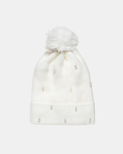 Beanie with thick knitting and pom pon one size (6-16 years)