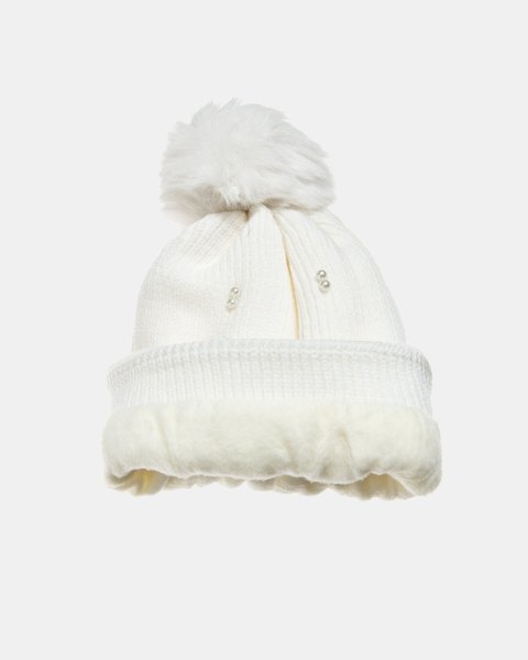 Beanie with thick knitting and pom pon one size (6-16 years)