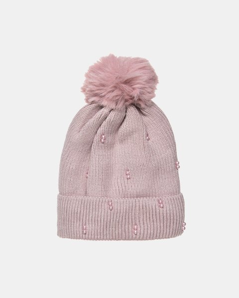 Beanie with thick knitting and pom pon one size (6-16 years)