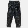 Pants from eco leather with pockets (6-16 years)