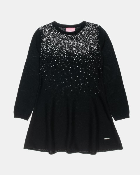Knitted dress with glitter detail print (6-14 years)