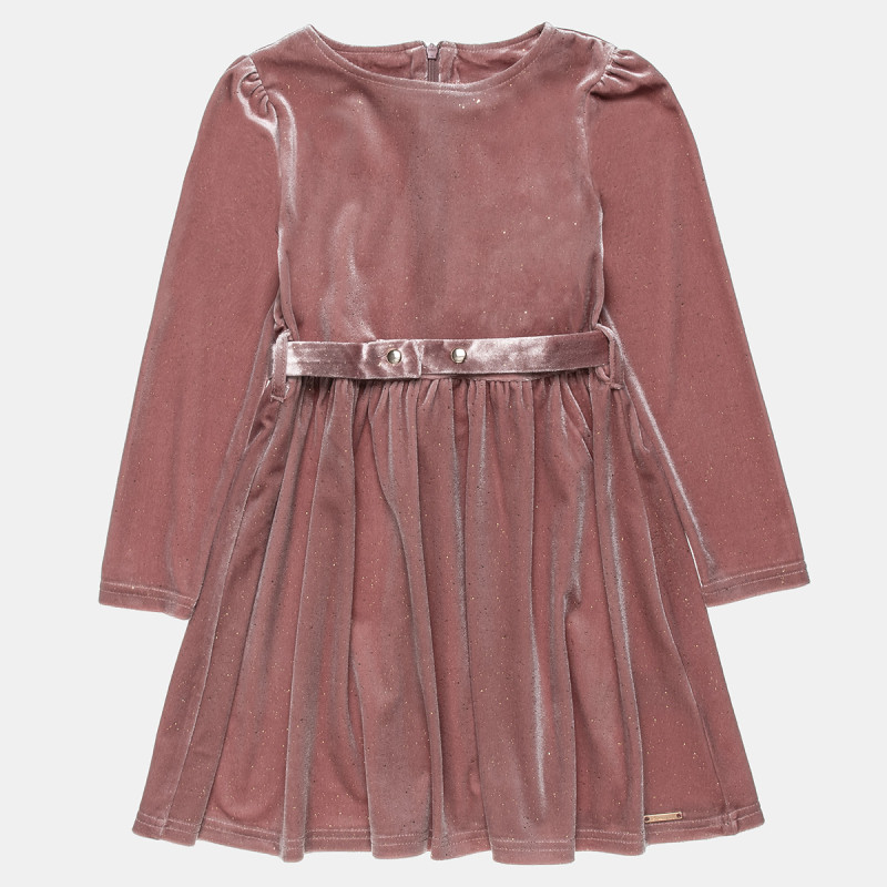 Velvet dress with glitter effect (6-14 years)