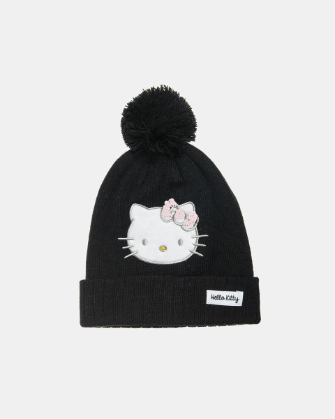 Beanie Hello Kitty with thick knitting and sequins one size (2-4 years)