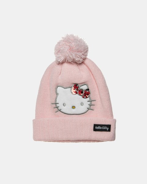 Beanie Hello Kitty with thick knitting and sequins one size (2-4 years)