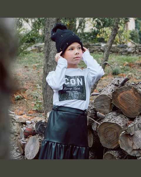 Skirt from eco leather (6-14 years)