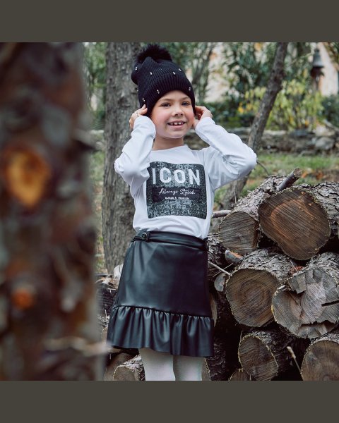 Skirt from eco leather (6-14 years)