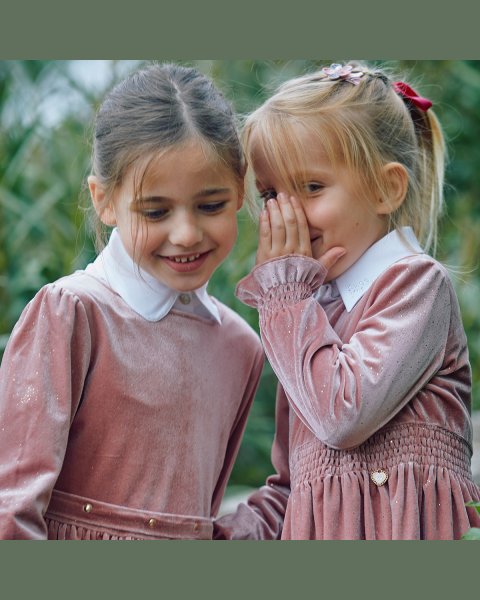 Velvet dress with glitter effect (6-14 years)