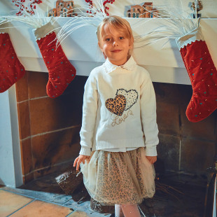 Σετ πουλόβερ με λεοπάρ φούστα (12 μηνών-5 ετών)