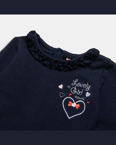 Dress cotton fleece blend with embroidery and sequins (12 months-5 years)